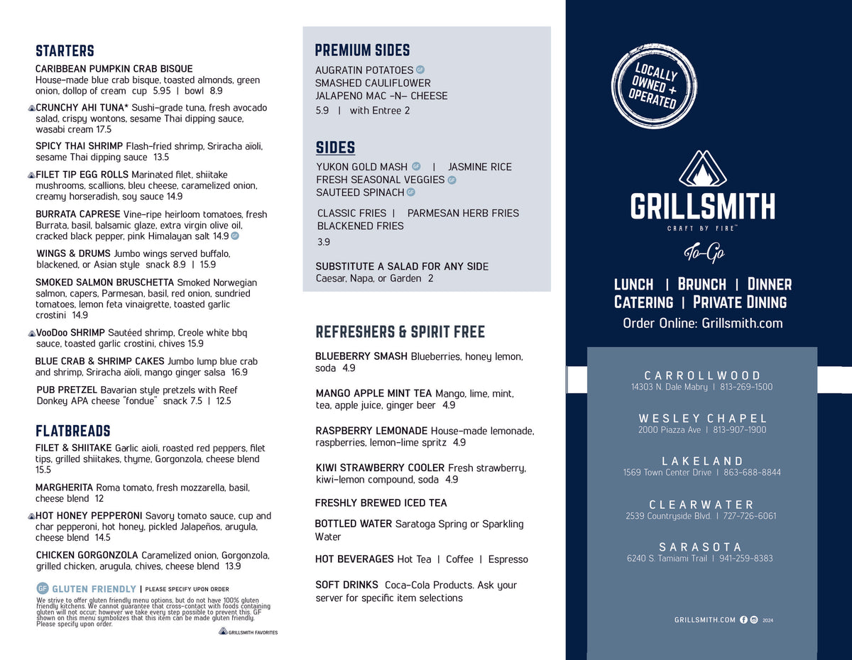 To Go Menu GrillSmith