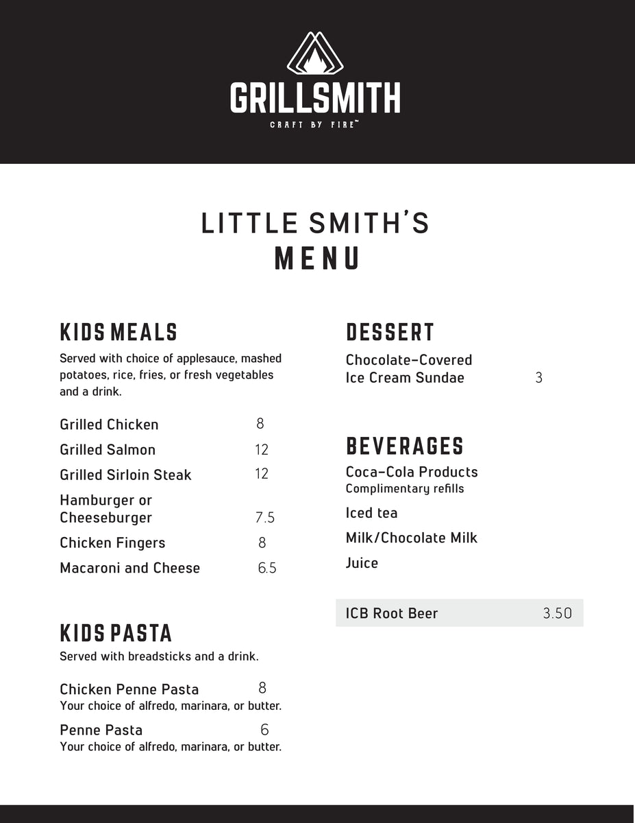 Kids Menu (New) GrillSmith